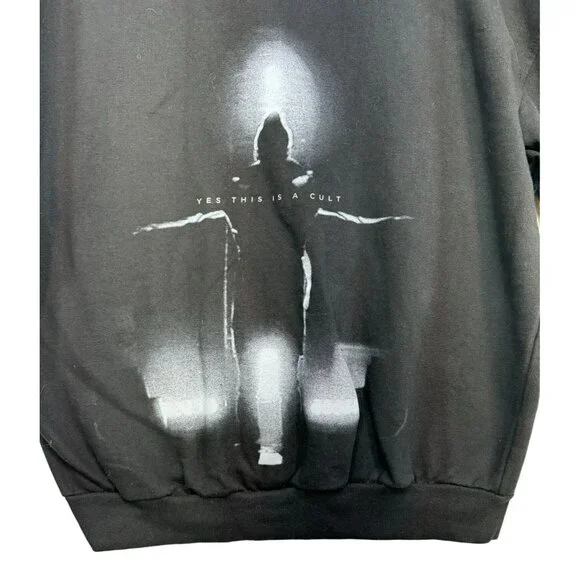 Tultex Black Hoodie Yes This Is A Cult Size Large Black Zip-Up - Picture 8 of 12